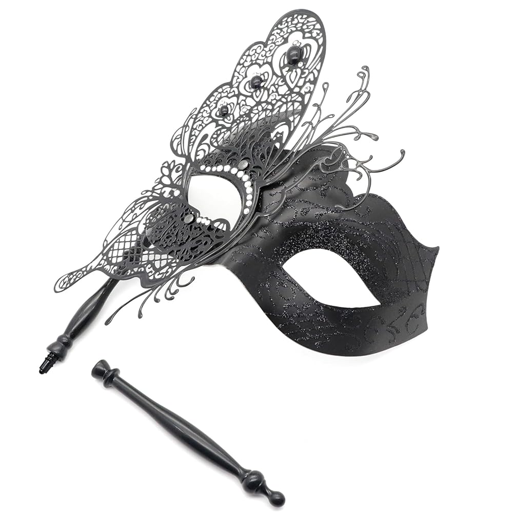 Amazon.com: Coddsmz Masquerade Mask with Stick - Mysterious